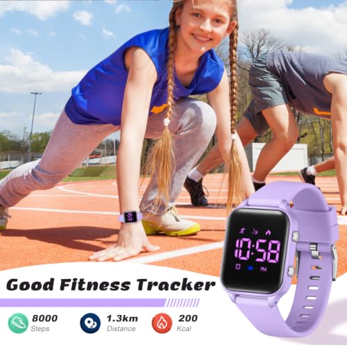 Image of LAVAREDO Kids Digital Watches for Boys Girls,Waterproof Sport Watch with Pedometer Stopwatch Vibration Alarm for Ages 5-13,No App Fitness Tracker Watch for Kids Teens Birthday Gifts