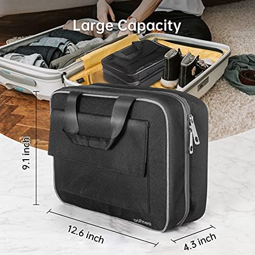 Hanging Toiletry Bag, Large Toiletry Bag for Men and Women, Hanging Travel Toiletry Bag with Sturdy Hook, Mens Toiletry Bag Travel Organizer Kit with 4 Compartments, Water-resistant Nylon, Black 2 Hanging Toiletry Bag, Large Toiletry Bag for Men and Women, Hanging Travel Toiletry Bag with Sturdy Hook, Mens Toiletry Bag Travel Organizer Kit with 4 Compartments, Water-resistant Nylon, Black