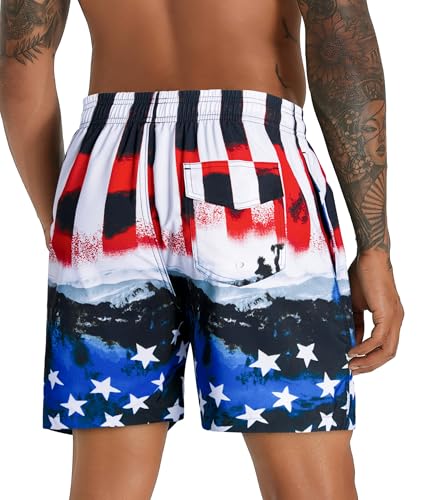 Image of APTRO Men's Swim Trunks with Compression Liner 5 Inch Bathing Suit Beach Swimsuits