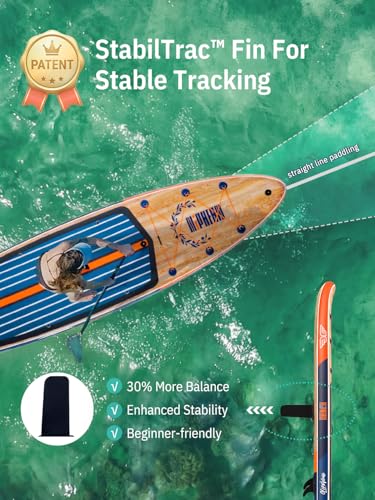Image of Niphean (Extra Large) Inflatable Paddle Board, SUP for 2+1 People /Family 500lbs Capacity Stand Up Paddle Board with SUP Accessories, StabilTrac Fin Non-Slip Paddleboard for Adults