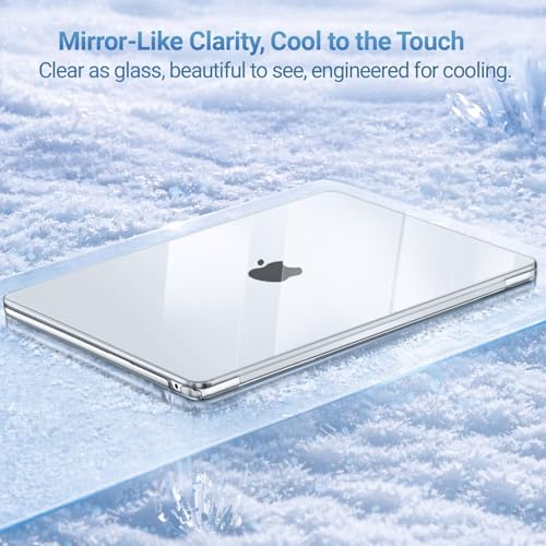 Image of MOSISO Compatible with MacBook Air 15 inch Case M4 M3 M2 2025 2024 2023 Release A3241 A3114 A2941 with Touch ID, Plastic Hard Shell Case&Keyboard Cover&Screen Protector&Storage Bag, Crystal Clear