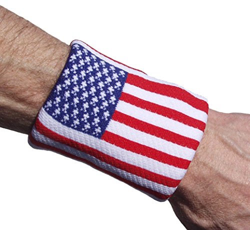 image for Unique Sports American Flag 4-inch USA Wristbands, One Size