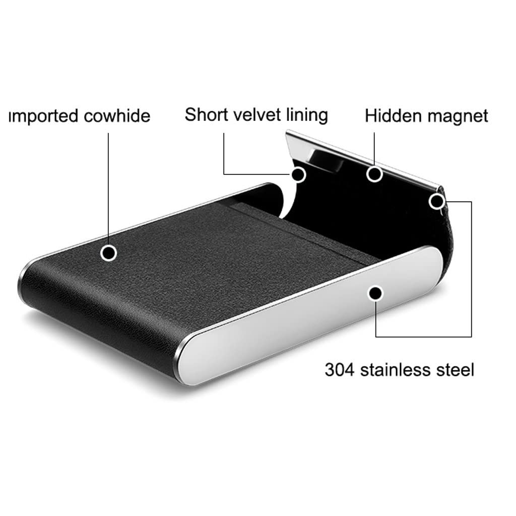 Scatola per biglietti da visita in metallo Custodia per biglietti da visita da uomo da donna Porta biglietti da visita di grande capacità elegante magnetica a scatto organizer per biglietti