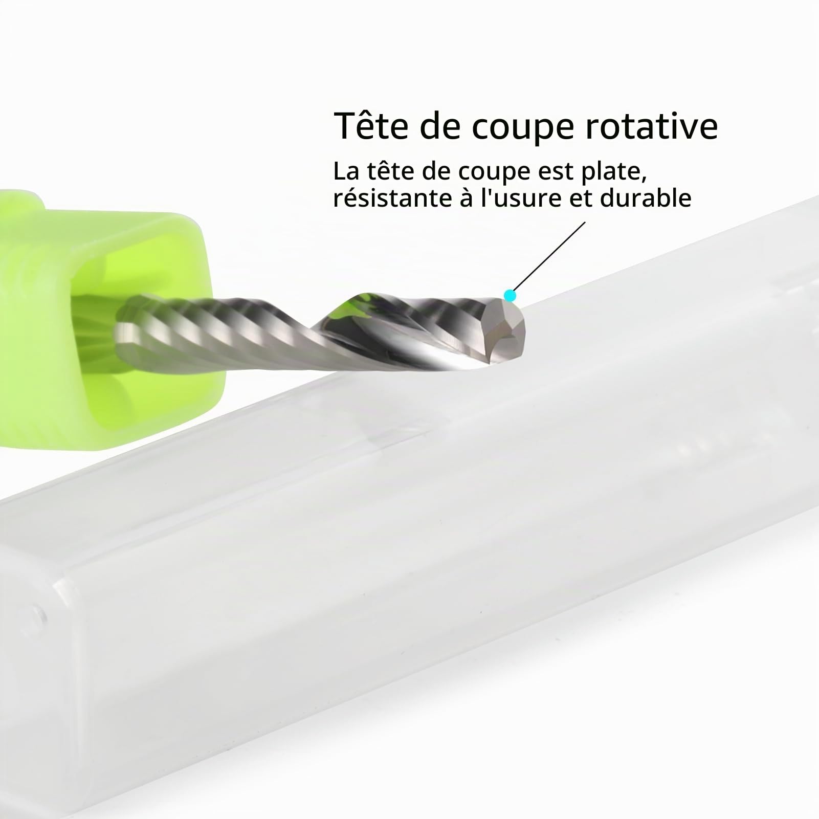 Fraise CNC, fraise à tige, fraises à bois, fraise CNC, fraises monotranchante VHM avec tige de 6 mm x longueur de coupe de 42 mm Fraises à tige CNC pour plaque de densité, plastique, PCB, PVC