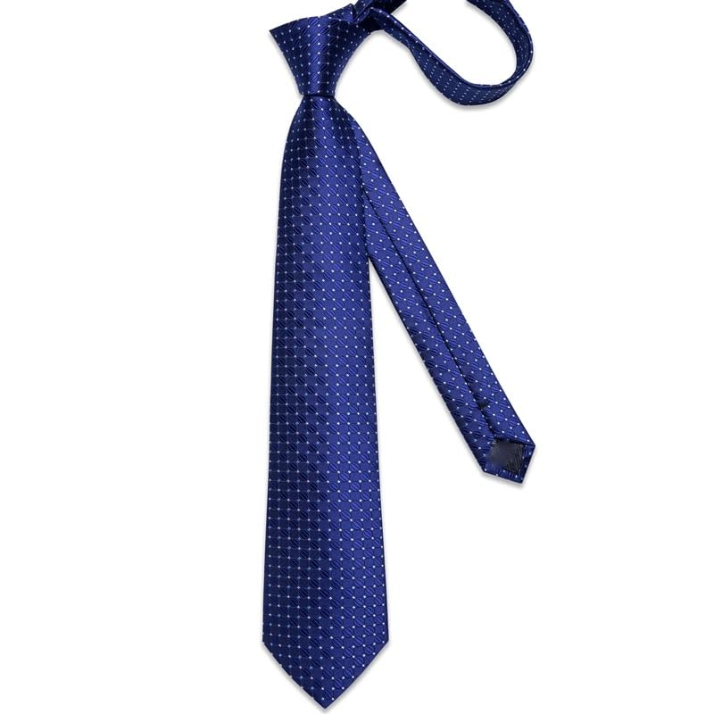Set de corbata 8cm para hombre con pañuelo y gemelos miniatura 5