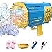 Bazooka Bubble Machine Gun, 69 Bubble Holes Bubble Rocket Launcher, Auto Bubble Maker Spielzeug mit 2X Bubble Liquid, LED Bubble Gun, die Hunderte von bunten Bubbles bläst