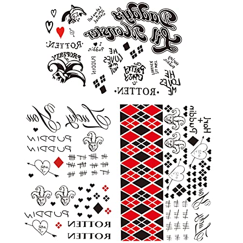 Kotbs 3 Sheets Halloween Women Tattoos, Fake Tattoo Stickers for Kids Adult Men Tattoo Temporary Full Body Tattoo for Costume Cosplay Party Accessory