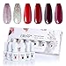 Produktbild Elite99 Rot Serie UV LED Nagellack Set 8ml, 6 Farbe Red Serie Gel Nail Art Gel Geschenk Kit, Lack UV Gelnägel Set006