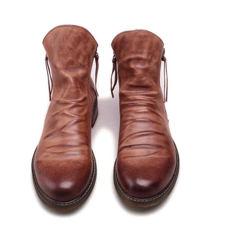 Mens Chelsea Boots Breathable Leather Lightweight Zippered Dress Boots Cowboy Boots Chukka Ankle Boots3