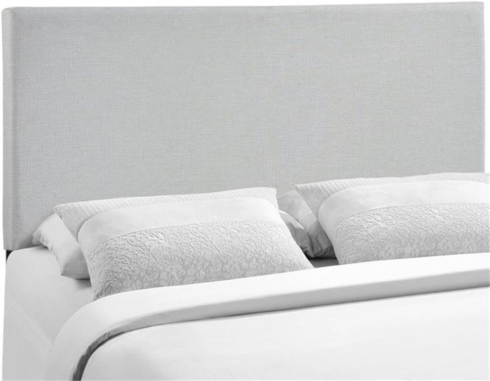 Hawthorne Collections Queen Panel Headboard, 48" H x 62" W, Fabric Upholstered, Sky Gray Finish, Particleboard with Solid Wood Poles, Contemporary Design for Bedroom Furniture