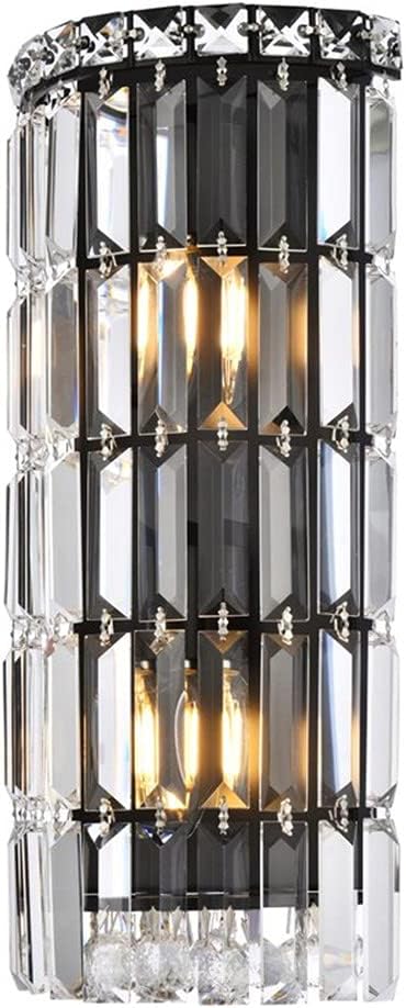Elegant Lighting Maxime 8" Metal and Crystal Wall Sconce in Black