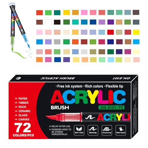 Marqueurs pinceaux en acrylique à pointe souple pour le dessin