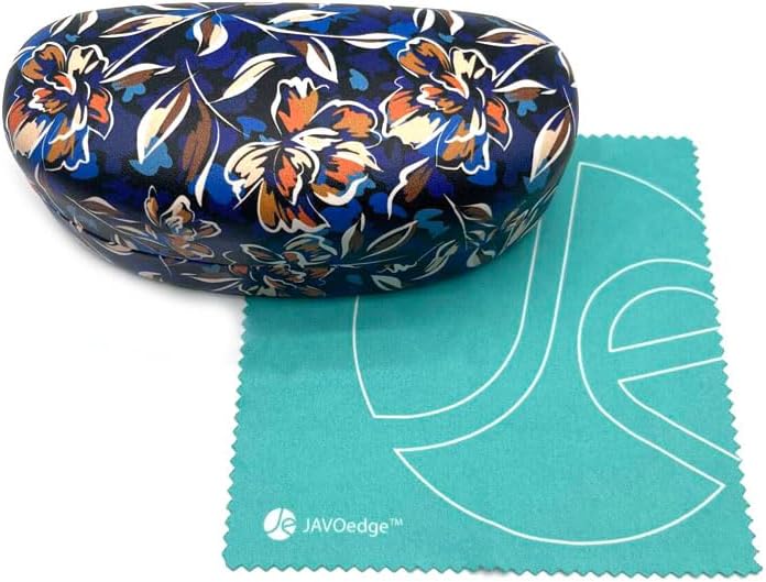 JAVOedge Style Eyeglass & Sunglasses Case - Extra Large Hard Shell Protective Case with Cleaning Cloth - Image 3