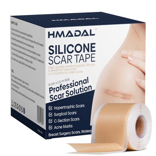 Silicone Scar Sheets (4cm X 1.5m) Silicone Scar Tape for Surgical Scars Reusable Medical Grade Scar Tape for C-Section Tummy Tuck and Wrinkles Suitable for All Skin Types