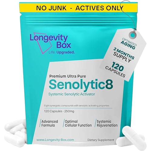 Senolytic Anti-Aging Supplement | Fisetin, Quercetin,NAC, Gamma Tocotrienols | 8-in-1 Cellular Regeneration & Longevity Formula | Boost Energy, Mental Clarity & Healthspan | 120 Vegan Capsules
