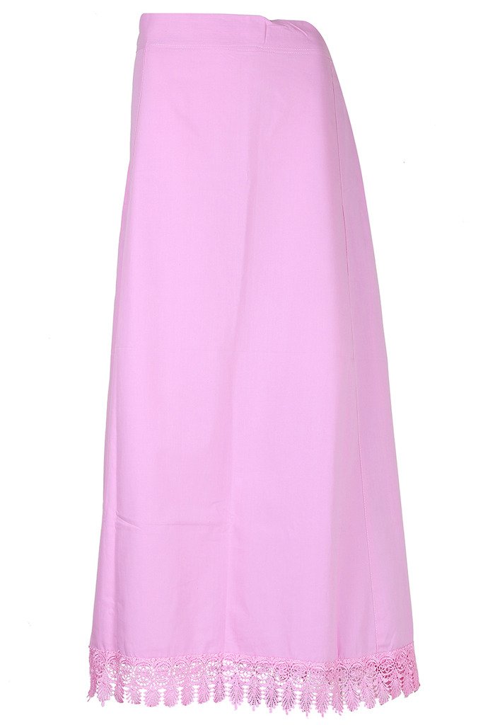 sara Women's Pure Cotton with lace Petticoat Pink-picture-45