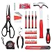 CARTMAN 126-Piece Home Tool Set Kit, Basic Household Hand Tools with Storage Case, Red