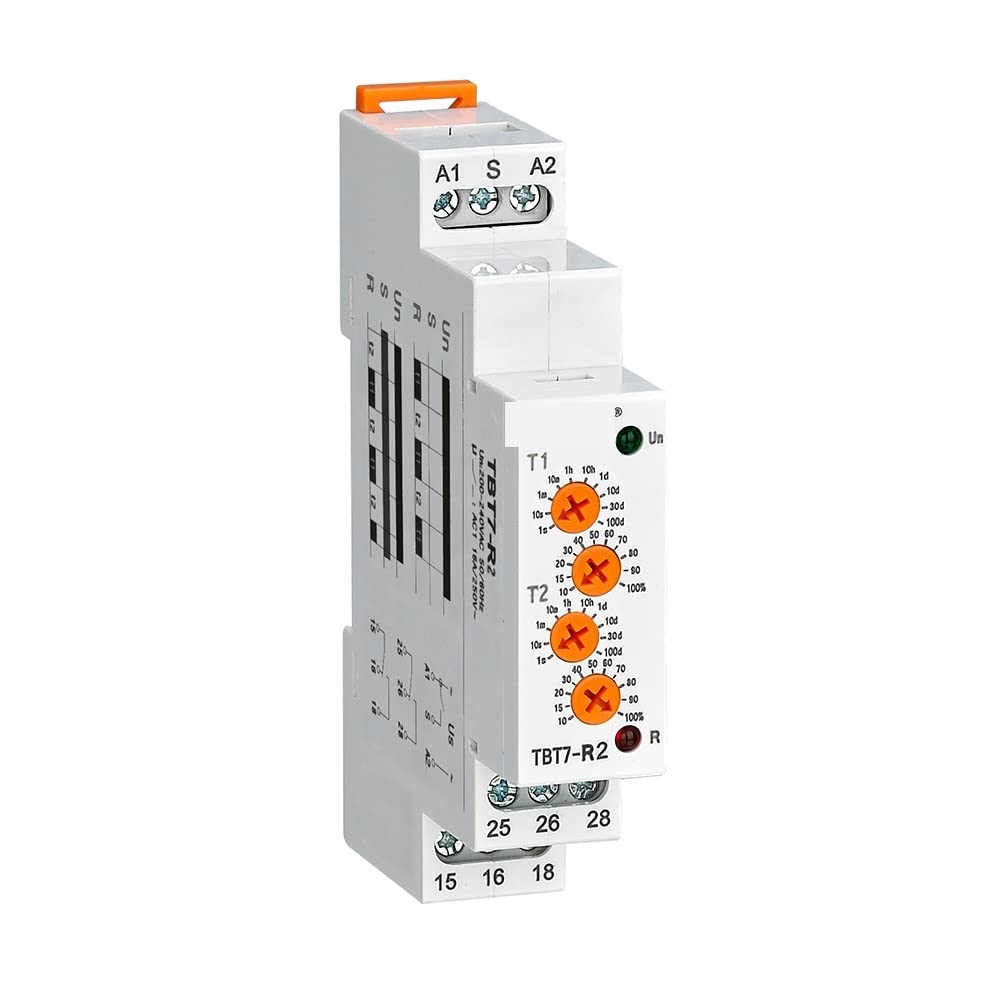 Relè temporizzato on-off ciclo asimmetrico 12v temporizzatore Sostituire ST3PR/ATDV/JVM-2 1 pz(Orange Knob,TBT7-R2-200-240VAC)