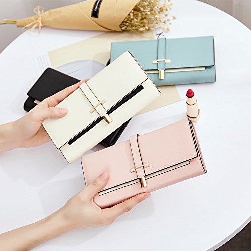 Image of CLUCI Leather Wallet for Women Slim Designer Trifold Ladies Credit Card Holder