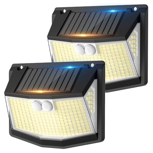 Solar Security Lights Outdoor Garden: 248 LED Solar Motion Sensor Light 3 Modes and 270° Wide Angle lighting Outside Solor Powered Wall Lights for Garden Fence Garage Yard 2 Pack IP65 Waterproof