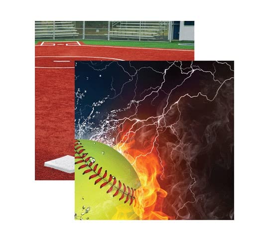 Papier de scrapbooking Softball 2 Reminisce de 30,5x30,5 cm pour loisirs créatifs
