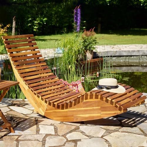 Cucunu 4000035 Chaise Lounge | Rocking Outdoor Lounger Chair Made From Acacia Wood thumb #1