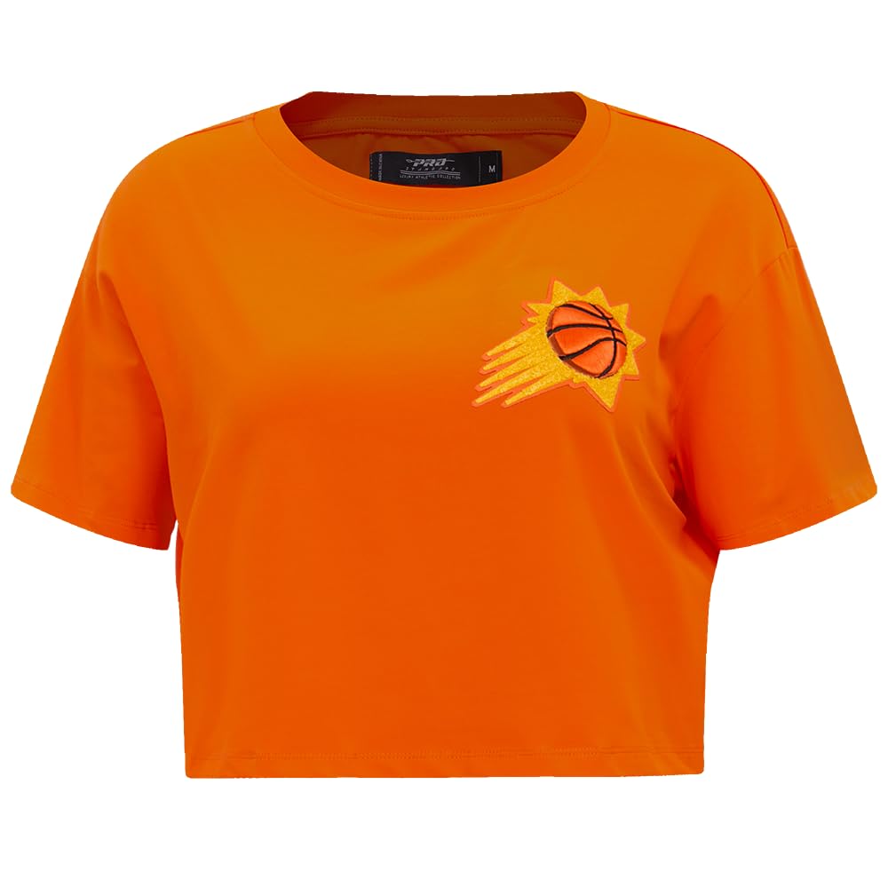 Womens NBA Classic Chenille Cotton Short Sleeve Boxy Tee Orange