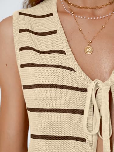 Image of LILLUSORY Womens Tie Front Tops Vacation Sweater Vest | Bohemian Style, Beach Resort Wear, Concert Western Outfits, Crochet Tops, Vacation Outfits, Cute Y2k Sleeveless 2026