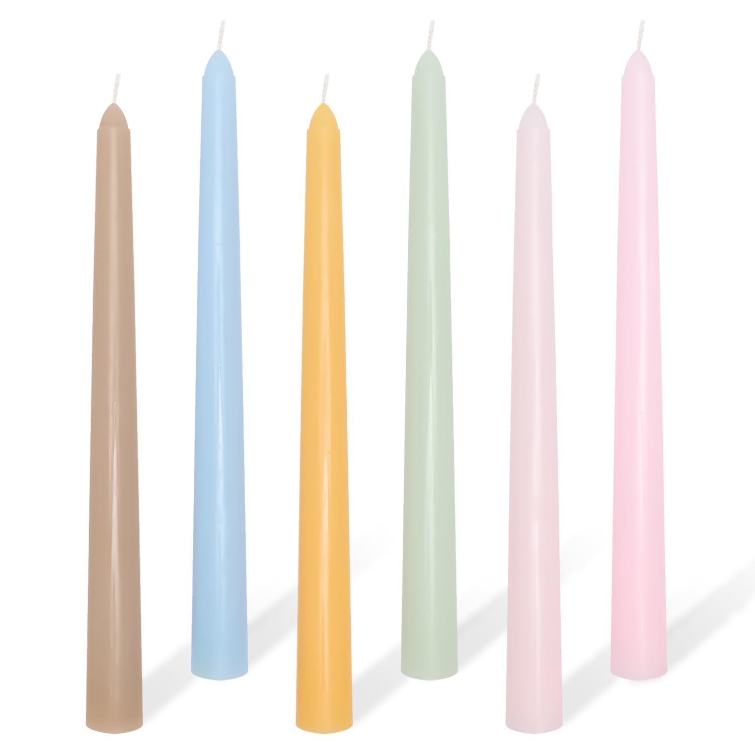 10'' Dinner Candles, Taper Coloured Candles Sticks (Coffee 6Pcs)