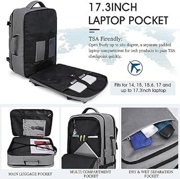 IGOLUMON Rugzak voor heren, grote laptoprugzak, 17,3 inch, handbagage IGOLUMON Rugzak voor heren, grote laptoprugzak, 17,3 inch, handbagage