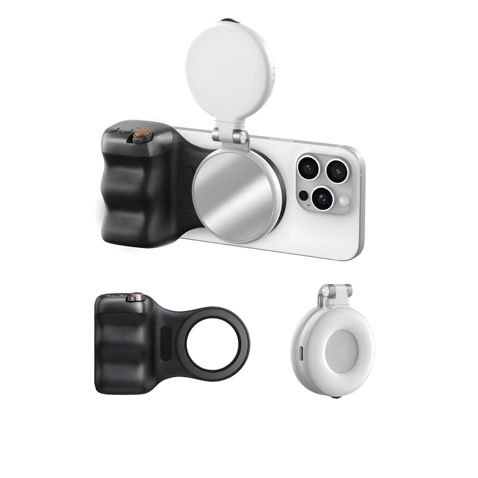 Accesorios de fotografía con agarre magnético para cámara de teléfono con juego de creador de luces para, soporte de agarre y luces de relleno para teléfono 17 Cámara magnética con juego de de