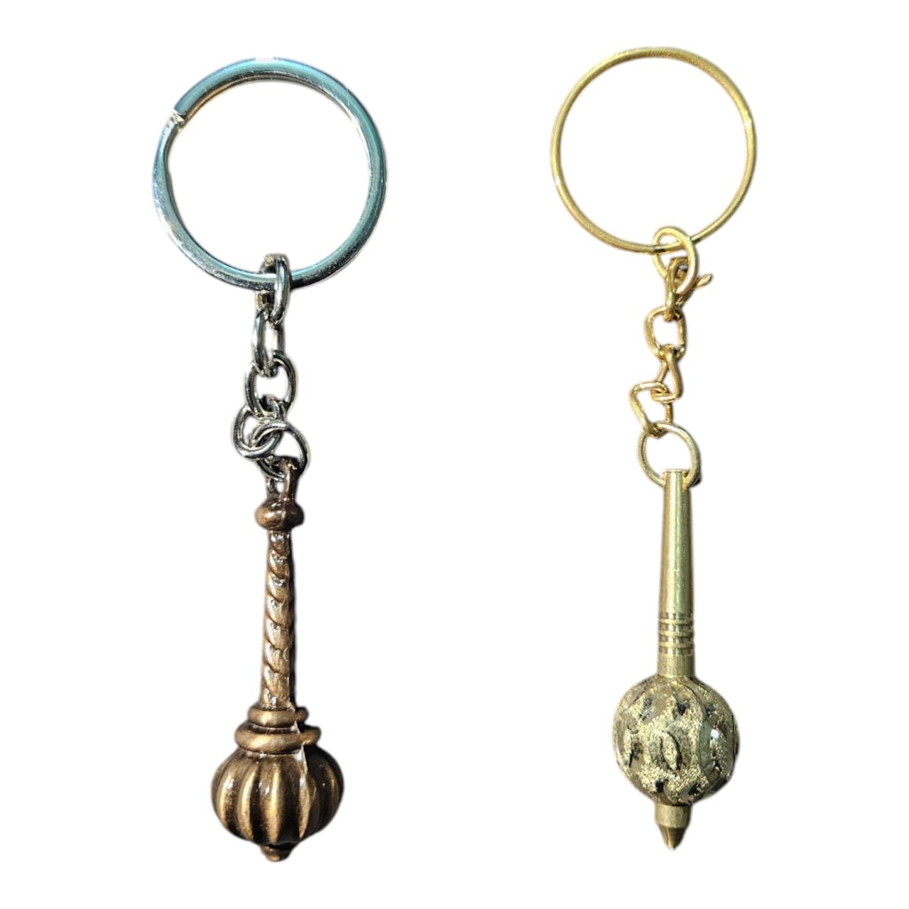 Lord Hanuman Bajirangbali Golden Gada Brass And Brown Brass Gada