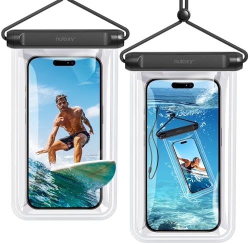 Nulaxy 2 Pack IPX8 TPU Waterproof Phone Pouch Double Sealing, Cel...