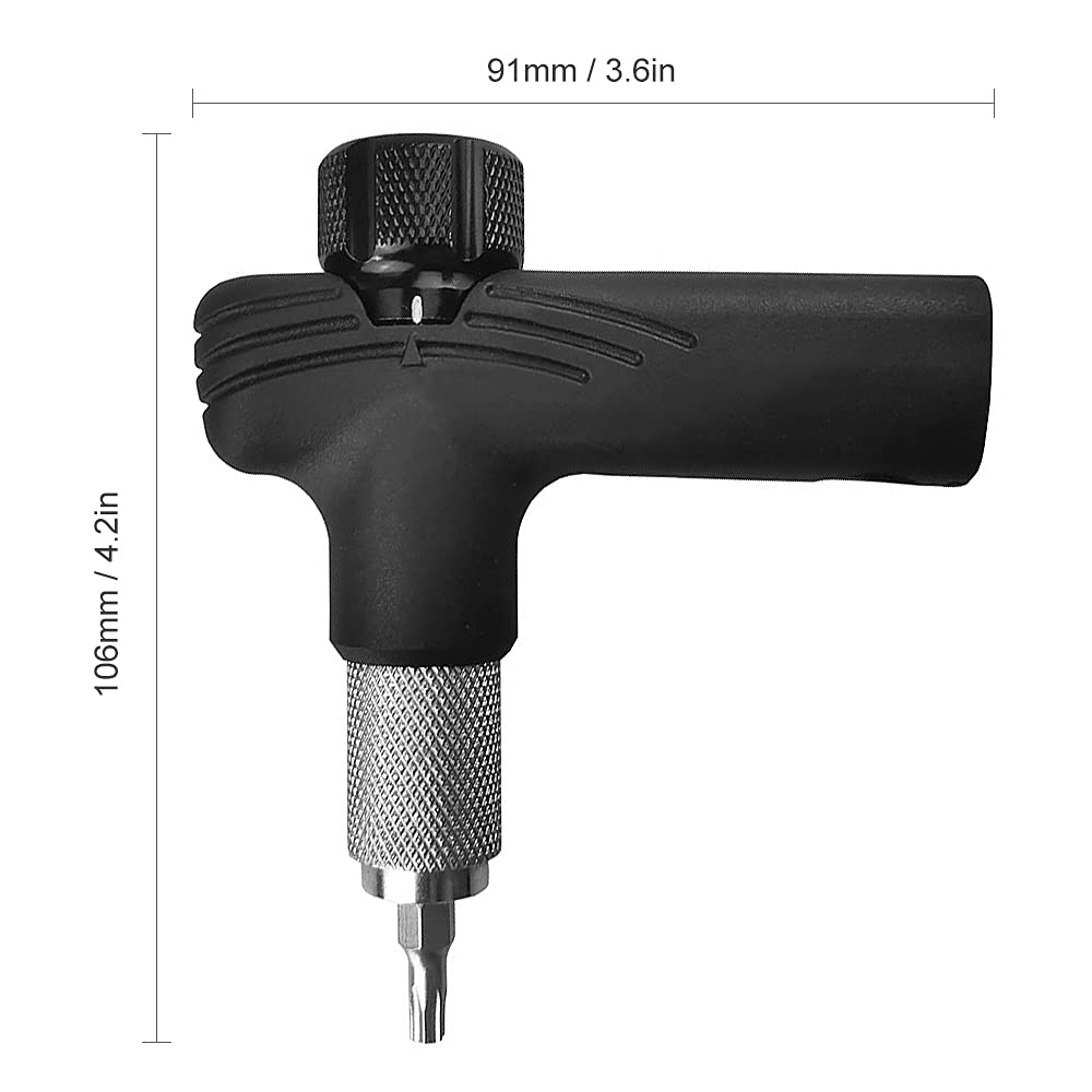 TFixol Llave dinamométrica ajustable para bicicleta, 4/5/6 Nm, llave en T, kit de mantenimiento de ciclo portátil, color negro