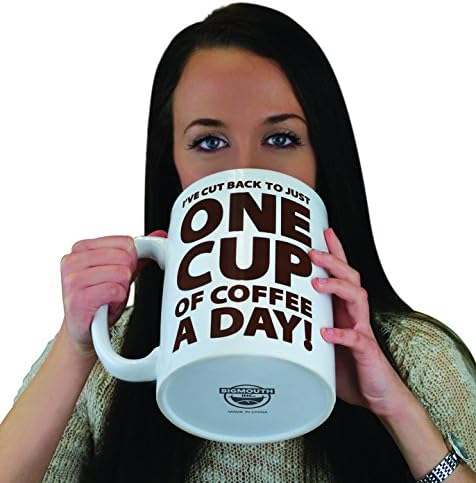 BigMouth Inc. One Cup of Coffee Gigantic Mug – Hilariously Huge 64 oz Ceramic Coffee Cup – Perfect for Gag Gift for Coffee Lovers