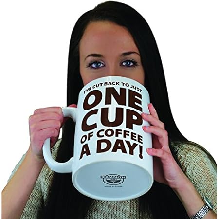 BigMouth Inc. One Cup of Coffee Gigantic Mug – Hilariously Huge 64 oz Ceramic Coffee Cup – Perfect for Gag Gift for Coffee Lovers