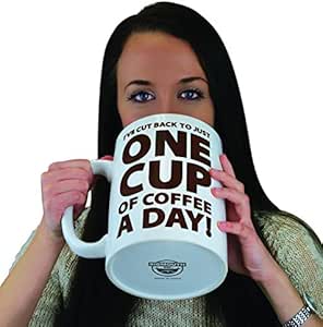 BigMouth Inc. One Cup of Coffee Gigantic Mug – Hilariously Huge 64 oz Ceramic Coffee Cup – Perfect for Gag Gift for Coffee Lovers