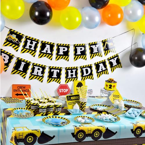 image for WERNNSAI Construction Party Supplies - Disposable Dump Truck Themed Ta