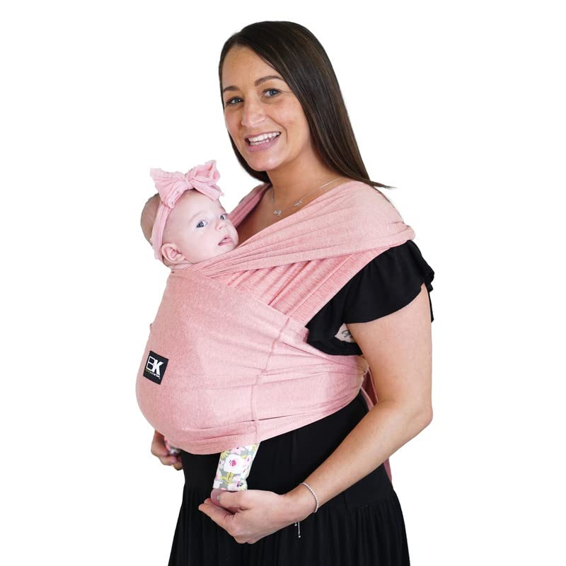 Baby K'tan Baby Wrap Carrier - Pre Wrapped, Hygienic Sport Performance Blend Sling - UVA and UVB Sunblocking Protection - Quick Drying Fabric - Active Yoga Coral (X-Small)
