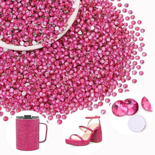 Image of 2500PCS SS10 /2.8mm Crystal Glass Rhinestones for Bedazzling (Rose) | Flatback Rhinestones for Crafting DIY Nail Art Makeup Decoration, Gems Diomand Charms for Tumbler Shoes Clothing Mug