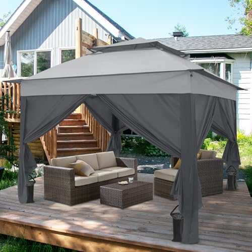 COOS BAY 11x11 Pop Up Gazebo with 4 Sidewalls, Instant
