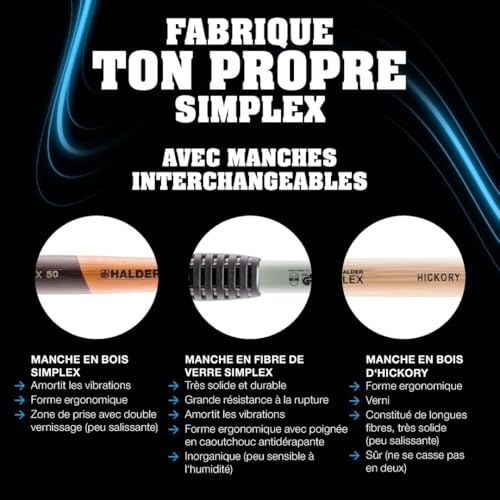 Marteau Simplex D60 Halder kit de démarrage Plusbox 3027s026 avec embout TPE pour menuiserie - 3