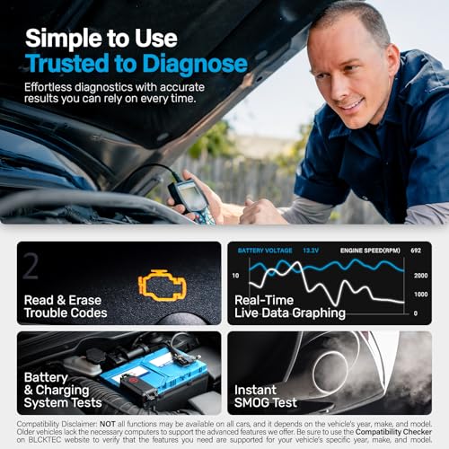 BLCKTEC 440 Bluetooth OBD2 Scanner Diagnostic Tool - Car Code Reader and Scanner for Car - Comes with Live Data - Batter - Additional View