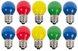 Lichtidee 10er LED Tropfen E27 Bunt