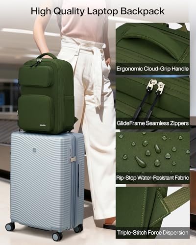 Image of MILADA Travel Backpack for Women&Men,Expandable 28L to 39L,Fits 17 inch Laptop