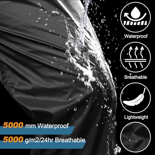 Jawtut LY-MEN-1089-BLACK-M Men'S Rain Pants Waterproof Rain Over Pants Windproof Hiking Pants thumb #2