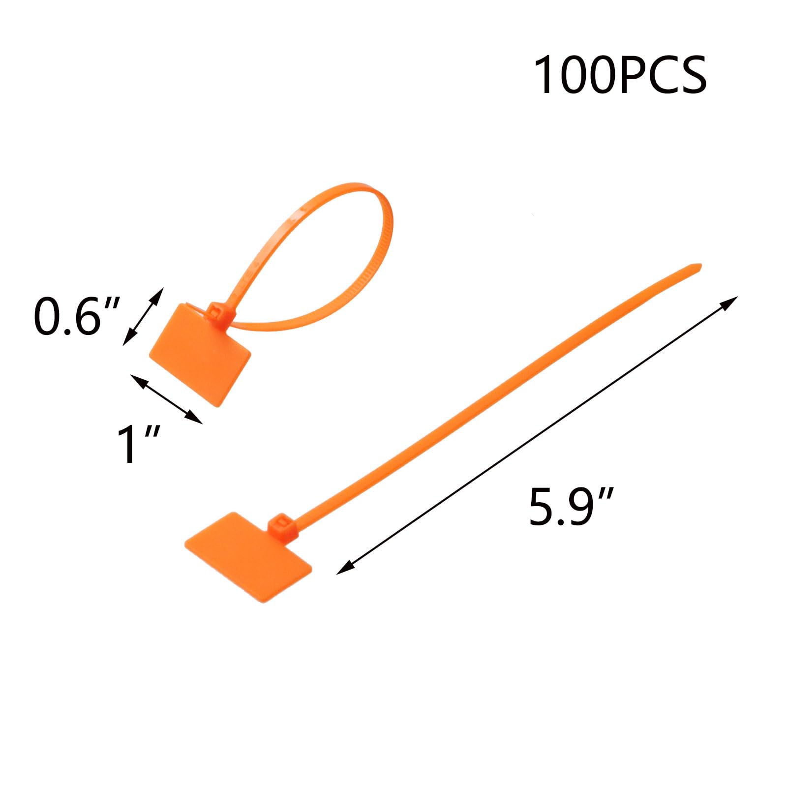 T Tulead Orange Kabelbinder Mit Etiketten – 100 Stück, Selbstsichernd, 3x150 Mm, Zum Beschriften & Organisieren