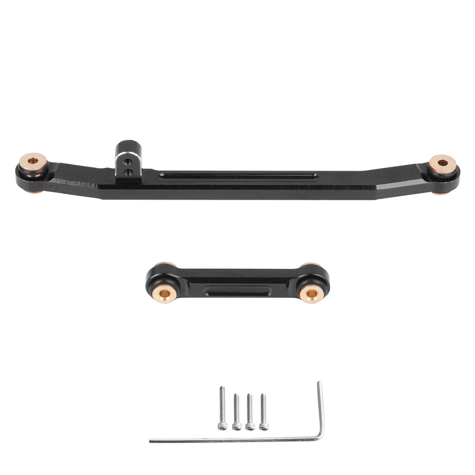 SCX24 Steering Links Aluminum Steering Linkage Set High-Tightening Links for Axial SCX24 1/24 Upgrades (Black)