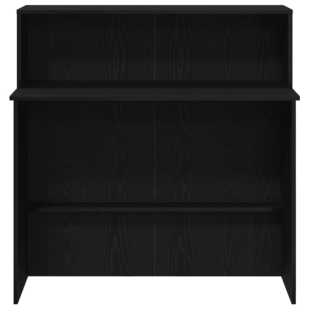 Hommdiy Empfangstheke Schwarz 100x50x103,5 cm Empfangstresen Kassentheke für Büro Holzwerkstoff