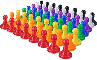 64 Pieces Multicolor Plastic Pawns Pieces Board Games Pieces, 1 Inch Game Pawns